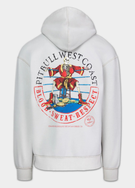 Bluza męska z kapturem washed PIT BULL "CHAMPION BLOODLINE" - biały