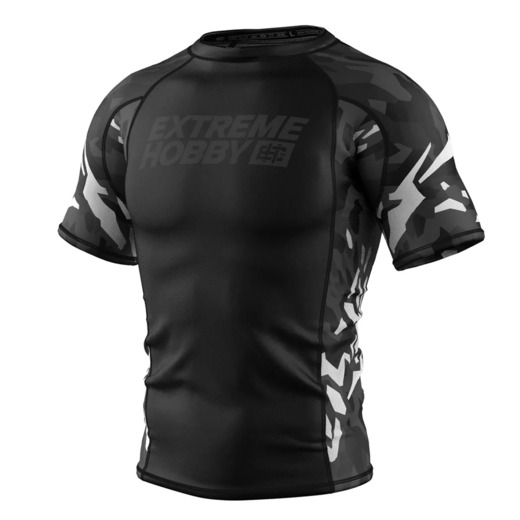 Short sleeve rashguard Extreme Hobby | BLACK PANTHER - czarny/biały