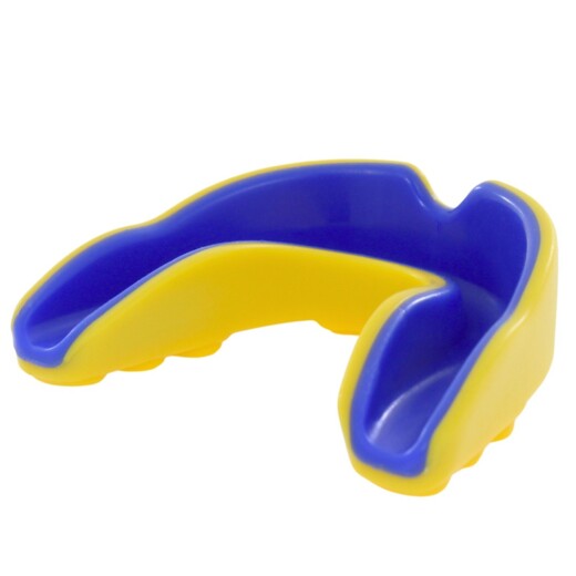 Ochraniacz szczęki dla dzieci Beltor JUNIOR 03 - żółty-niebieski