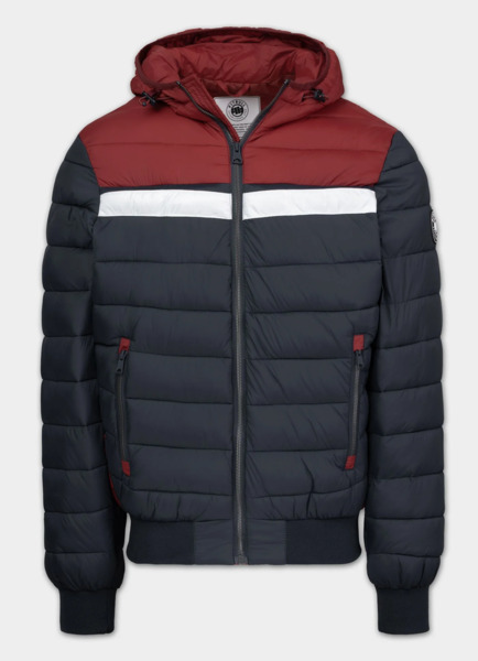 Kurtka zimowa pikowana z kapturem PIT BULL "RUBIO" - granatowy
