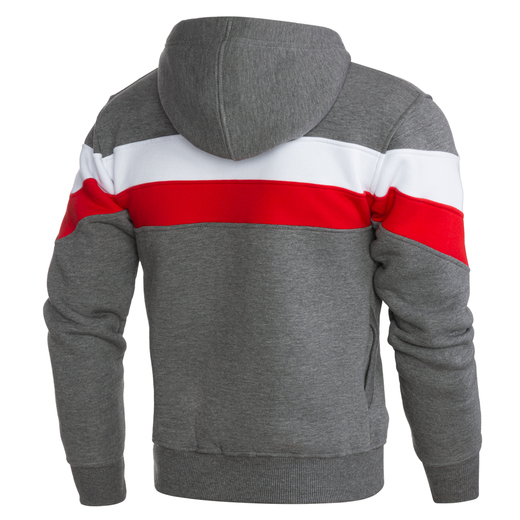 Patriotic zipped hoodie gray stripes Aquila &quot;Polska&quot;