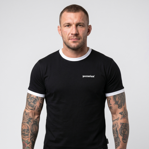 Pretorian Ringer "Pretorian" 3D T-Shirt - Black