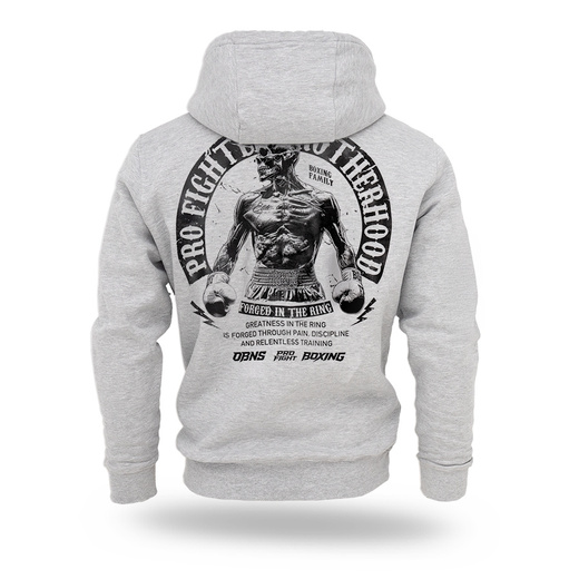 Bluza z kapturem Dobermans Aggressive "PRO FIGHTER BK414" - szara