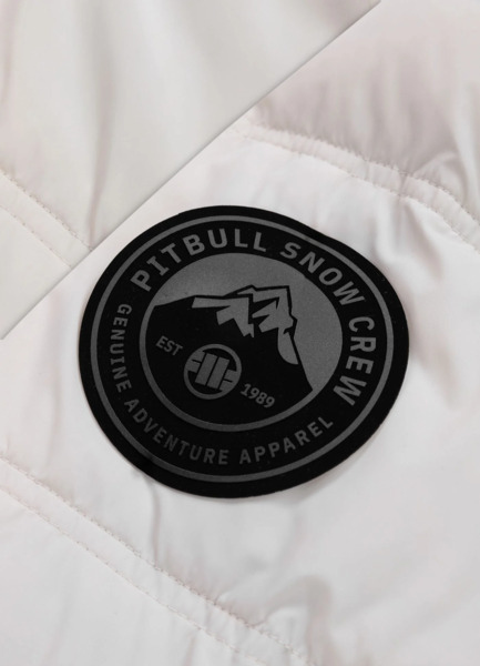 Kurtka zimowa pikowana parka z kapturem PIT BULL "KINGSTON II" - off white