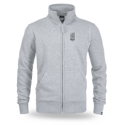 Dobermans Aggressive &quot;DEFENSE UNBREAKABLE BCZ377E&quot; Zip-Up Sweatshirt - Gray