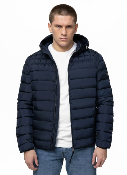 Kurtka zimowa PIT BULL pikowana z kapturem FOOTHILL - granatowy