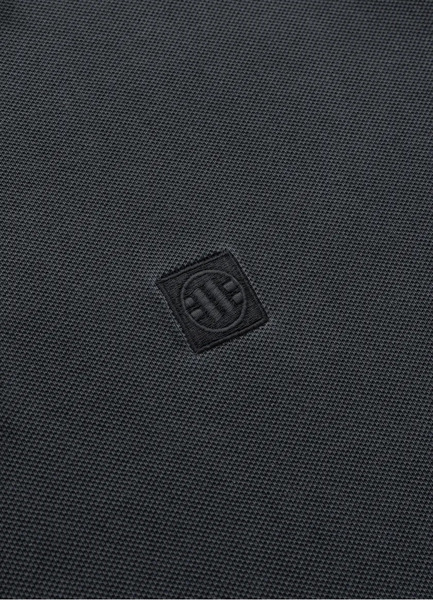  Koszulka Polo PIT BULL Denim Washed Pique "SMALL LOGO" - grafitowa