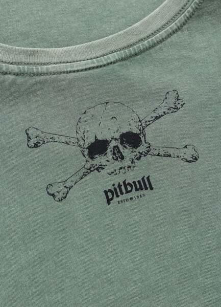 Washed PIT BULL "FEAR NO PAIN" T-shirt - green