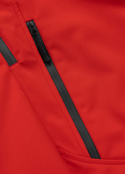 Kurtka zimowa Softshell z kapturem PIT BULL "Rockfish" - czerwony