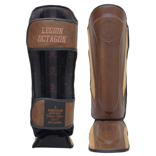 Legion Octagon PRO Oldschool Shin/Foot Protectors - Brown