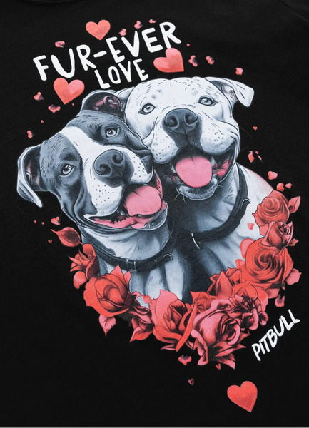 Koszulka damska PIT BULL "FUR-EVER LOVE" - czarna