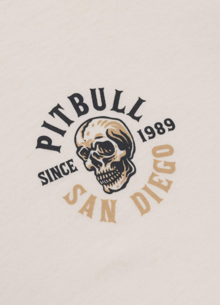 PIT BULL Men&#39;s Loose Fit T-Shirt &quot;SKULL LOGO&quot; - White