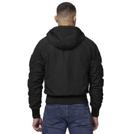PIT BULL "HOOPER" transitional bomber jacket with hood - black