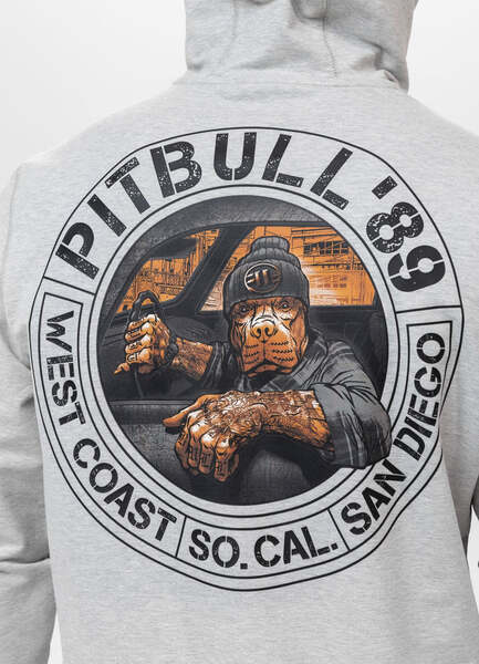 Bluza męska z kapturem PIT BULL "DRIVING" - szary