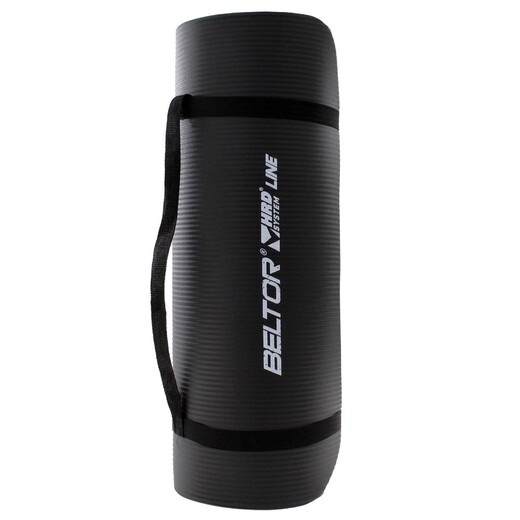 Gruba mata do ćwiczeń fitness Beltor NBR 1,5 cm - czarna