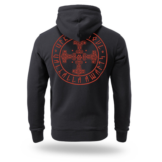 Bluza z kapturem Dobermans Aggressive "THORS CROSS BK386" - czarna