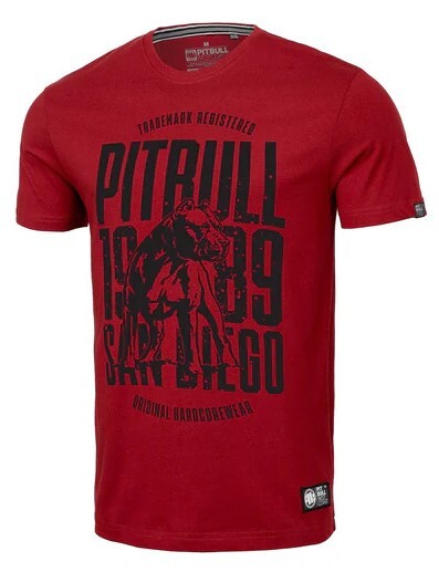 Koszulka męska PIT BULL "SAN DIEGO DOG" - czerwona