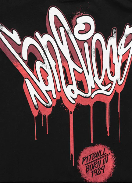 Koszulka męska PIT BULL Loose Fit "GRAFFITI" - czarny