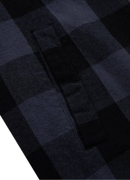 Kurtka flanelowa z kapturem "Pioneer" PIT BULL - szaro/czarna