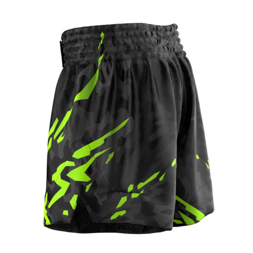 Spodenki muay thai Extreme Hobby | BLACK PANTHER - czarny/limonka
