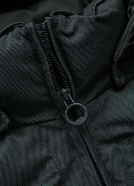 Kurtka zimowa pikowana z kapturem PIT BULL "PATTON" - ciemny zielony