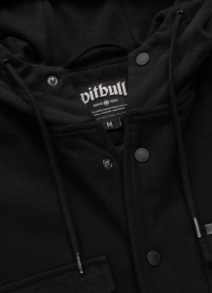 PIT BULL "PIONEER II" Flannel Hooded Jacket - Black