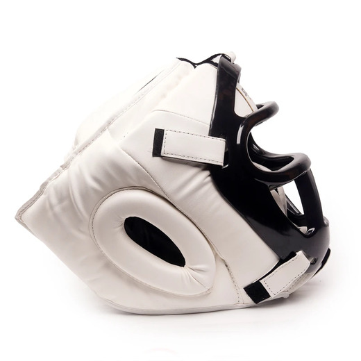Kask bokserski ochraniacz głowy z kratką StormCloud "HG1" - białe