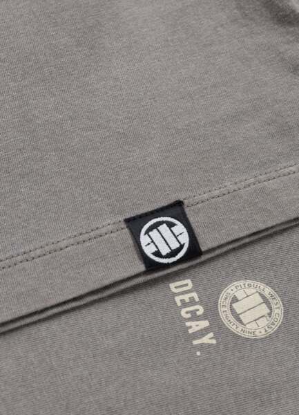 Koszulka damska PIT BULL Denim Washed "BLOOMS & BONES" - szary