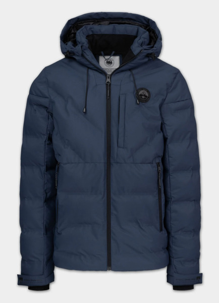 PIT BULL "STANFORD" quilted winter jacket with hood - navy blue