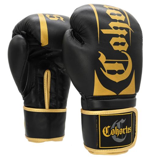 Cohortes "Cornibus Cohort" leather boxing gloves - black/gold