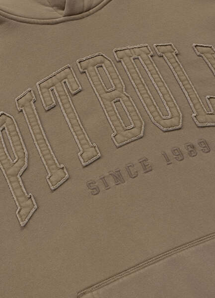 Bluza z kapturem PIT BULL Washed "ORLANDO" - jasny brązowy