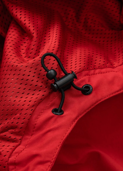 Kurtka przejściowa męska z kapturem PIT BULL "2 Color Longwood" - czerwony/off-white/granatowy