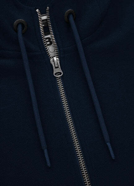 PIT BULL &quot;Pique Logo&quot; zip-up hoodie - navy blue