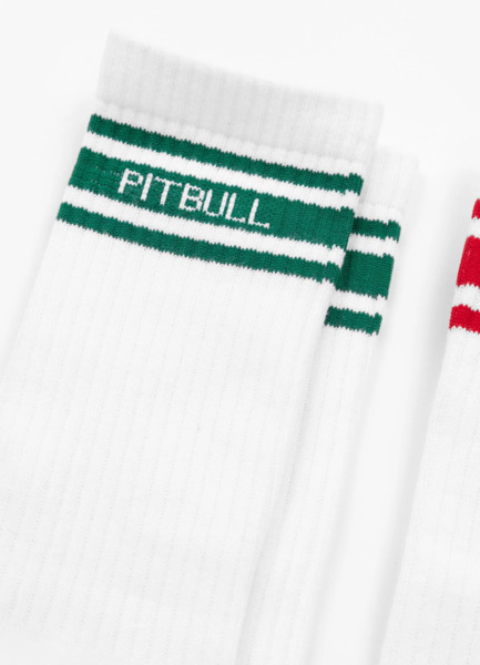 Skarpety High Crew PIT BULL "HILLTOP" cienkie 3-pak - czarny/zielony/czerwony