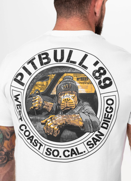 PIT BULL &quot;DRIVING&quot; Men&#39;s T-Shirt - White