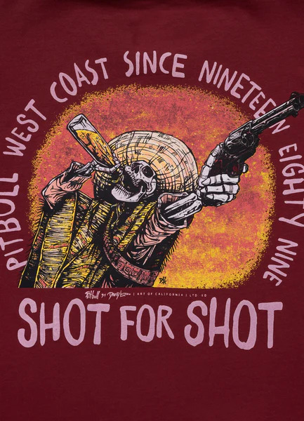 Koszulka męska PIT BULL "SHOT FOR SHOT" - bordowy