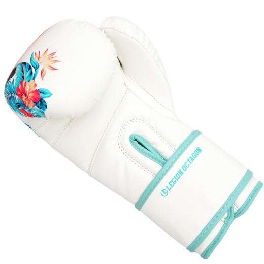 Rękawice bokserskie damskie Legion Octagon Flower - white/blue