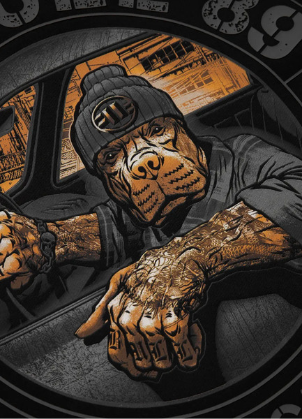 Bluza męska z kapturem PIT BULL DRIVING - czarna