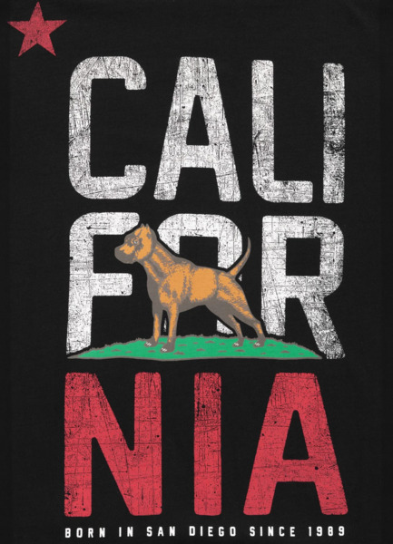 PIT BULL &quot;CALIFORNIA&quot; Men&#39;s T-Shirt - Black
