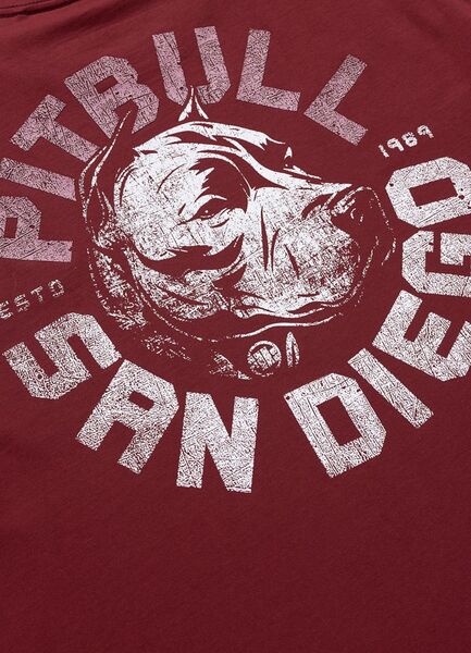 PIT BULL "DOG SD" men's t-shirt - burgundy