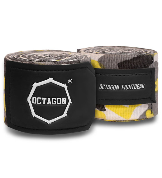 Bandaże bokserskie owijki Octagon 3 m Fightgear Supreme Basic - camo żółte