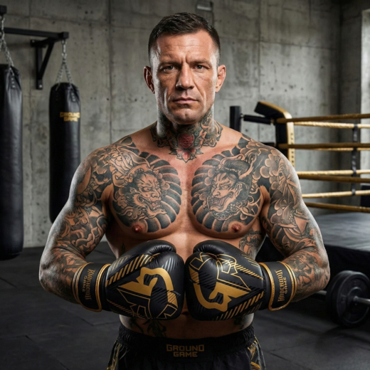 Ground Game "Bling" leather boxing gloves