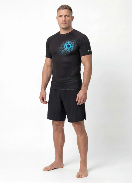 Rashguard PIT BULL "RAY - czarny/niebieski