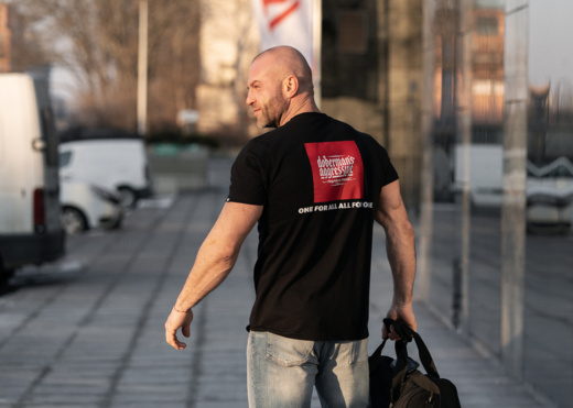 Koszulka T-shirt Dobermans Aggressive "ONE FOR ALL" TS372D - granatowy