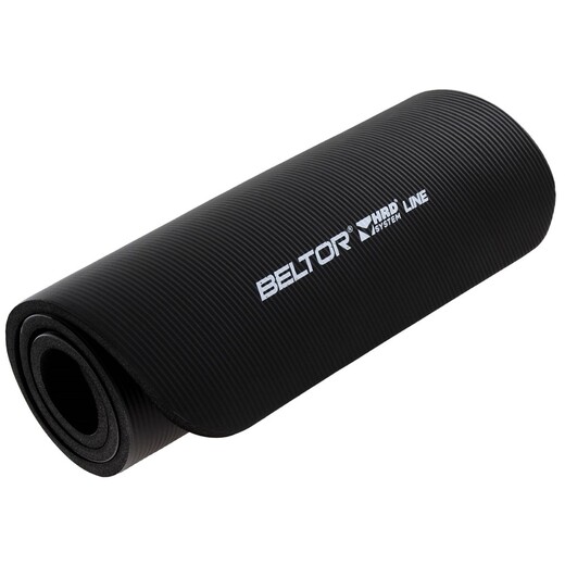 Mata do ćwiczeń fitness Beltor NBR 1 cm - czarna