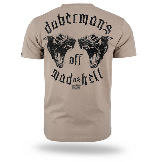 Dobermans Aggressive &quot;MAD AS HELL&quot; TS383 T-shirt - beige
