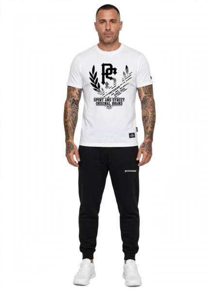 Pretorian "Logo 3D white" sweatpants with drawstring - black