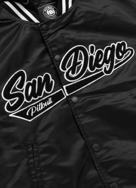 Kurtka przejściowa bejsbolówka z kapturem PIT BULL "ANGELA SAN DIEGO" - czarny