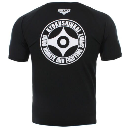 Rashguard krótki rękaw Beltor "Karate Kyokushinkai" - czarny