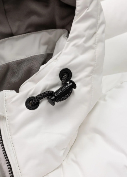 Kurtka zimowa PIT BULL pikowana z kapturem CRESTLINE - off white